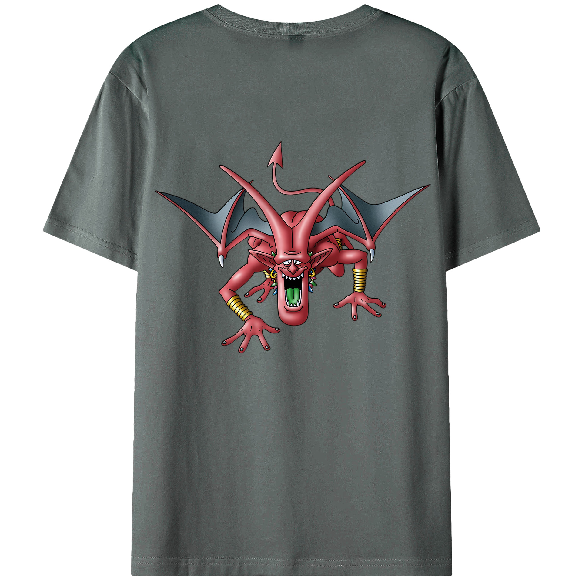 （画像用） ドラゴンクエスト Doragon Kuesuto Dragon Quest 綿100％ メンズ半袖Tシャツ（バックプリント） 通気性